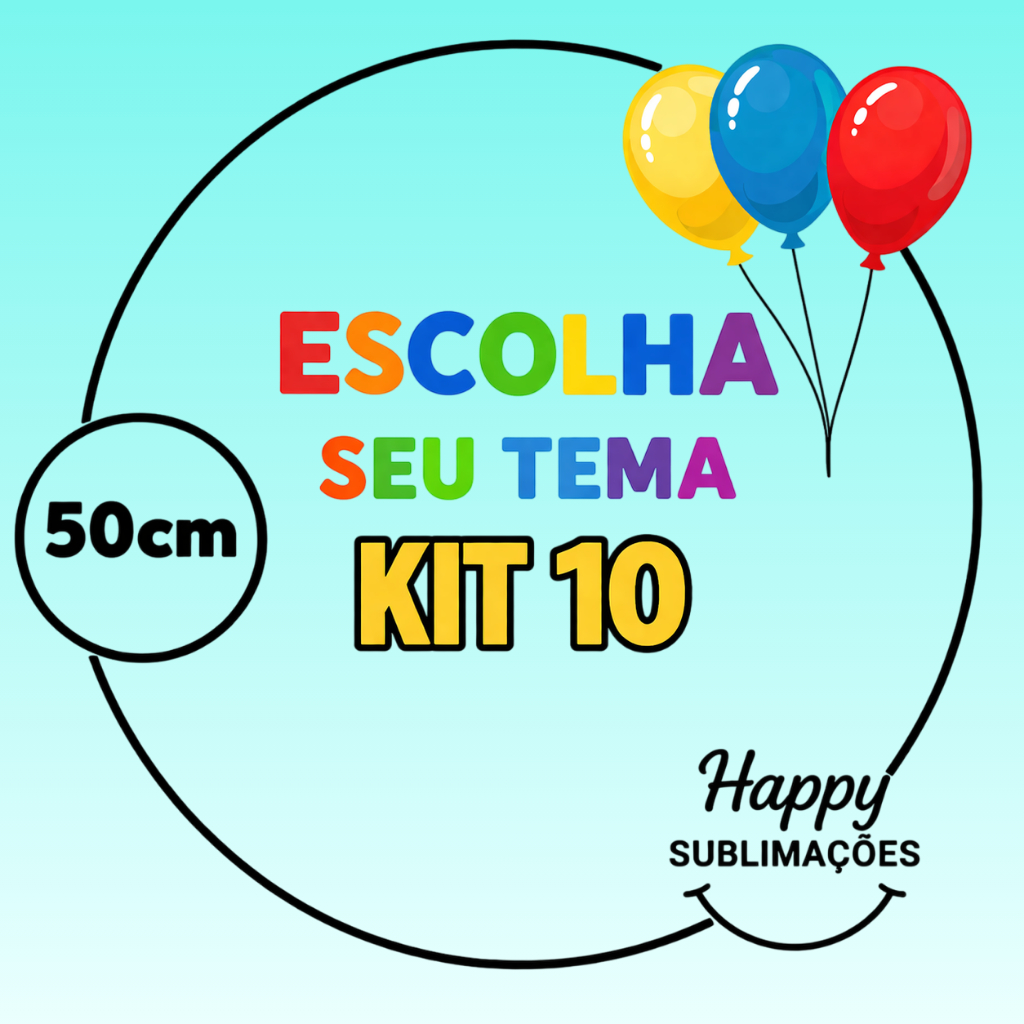 Kit 10 Capas para Painel de Festa Na Mesa 50x50 Escolha Seu Tema Tecido Sublimado Elástico na borda.
