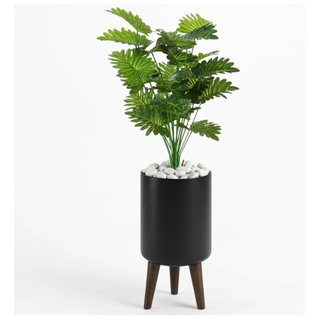 Folhagem Artificial Vaso Cachepot Design Moderno Grande Moderno Decoração Escritório