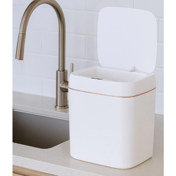 Lixeira Elétrica Automática 6L com Sensor de Proximidade Inteligente Compacta Mesa Para Escritório