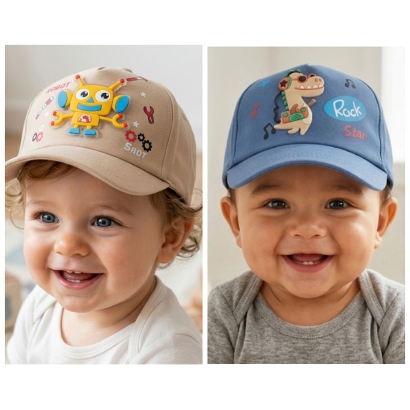 Boné Bebê 0–12M com Proteção Sol em Oferta na Shopee