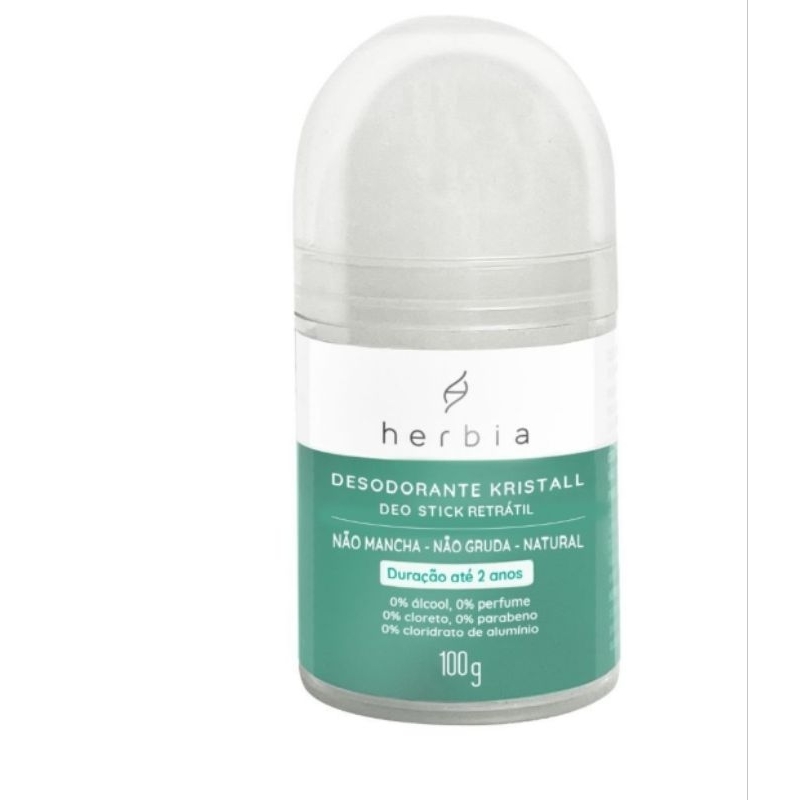 Desodorante Cristal Pedra Deo Stick Herbia Natural Vegano Anti Odor 100g