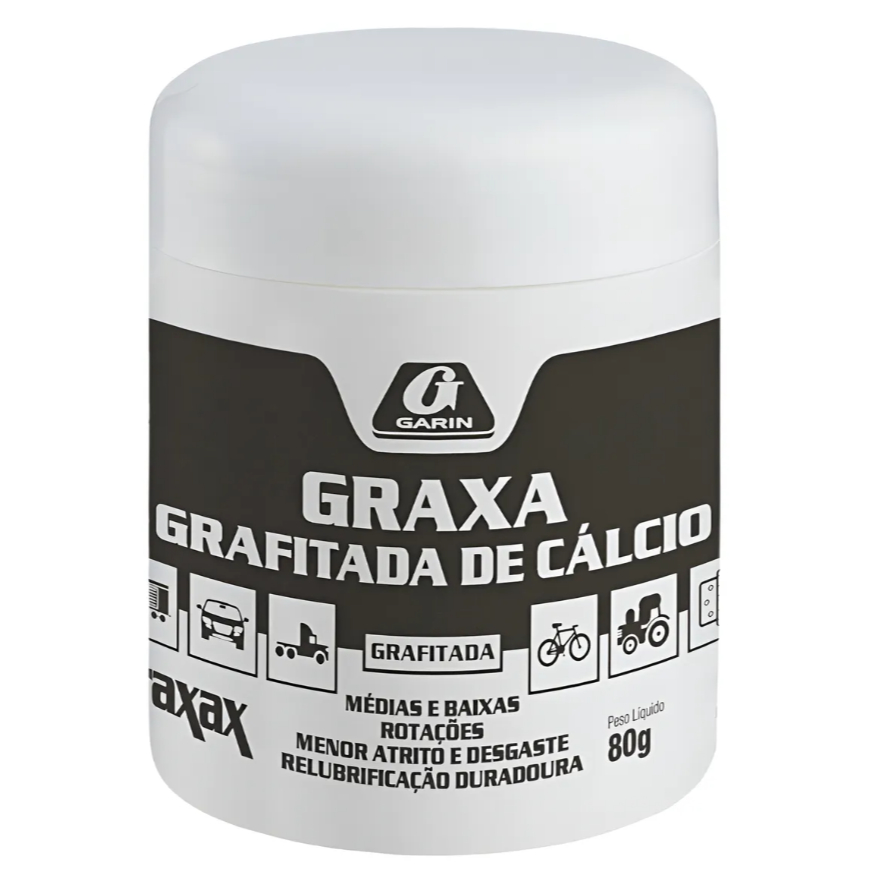 Graxa de Cálcio Grafitada 80g – Alta Resistência e Lubrificação para Carros, Portões e Máquinas