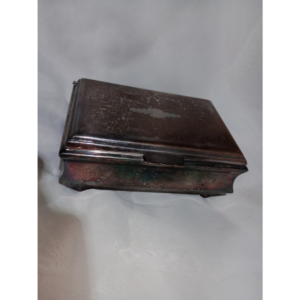Antigo Porta Jóia Metal Banho Prata 90 Desgastado anos 30a 40/Ler Descrição