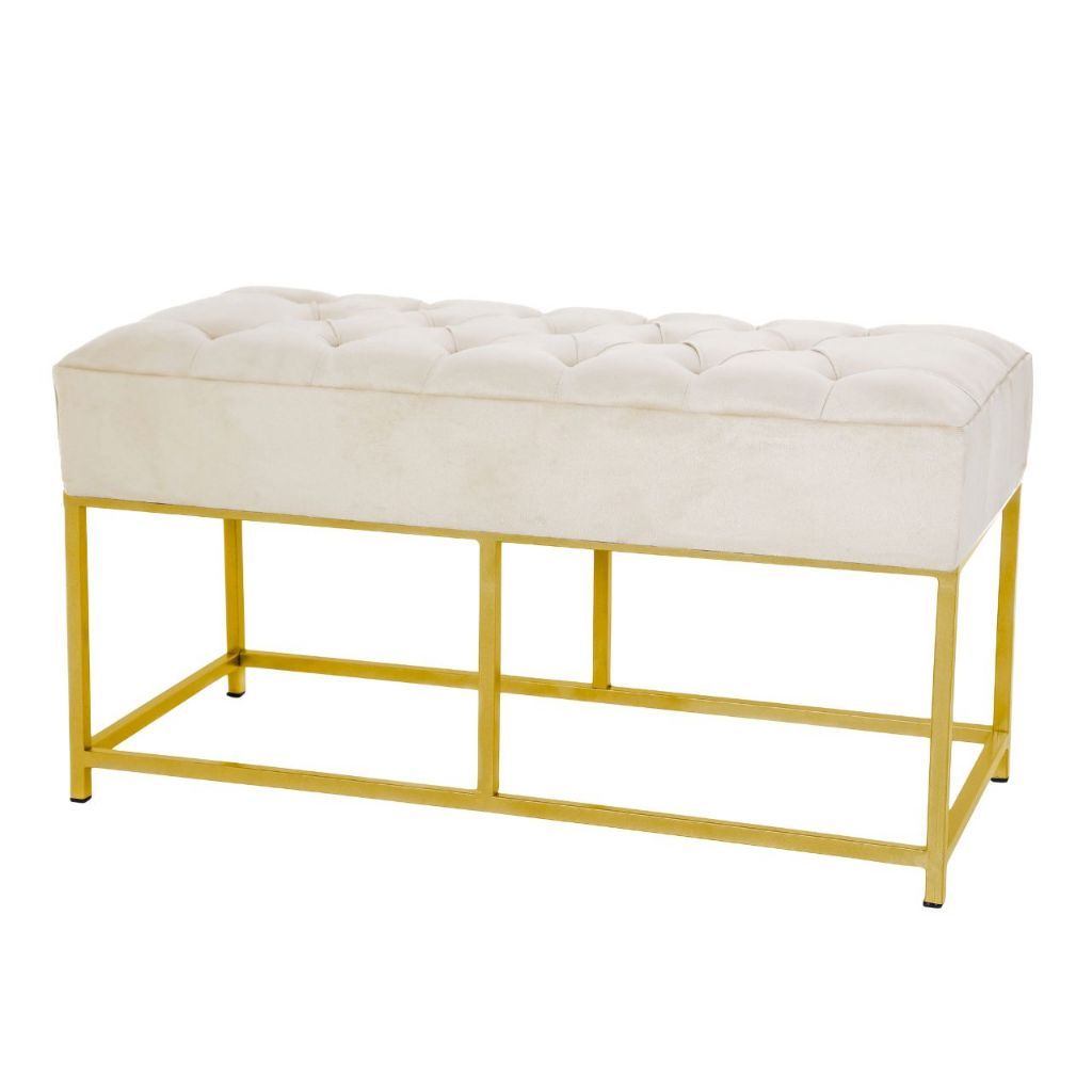 Puff Recamier Banco Retangular 80x36 Decoração Quarto Escritorio Banqueta Ferro Penteadeira