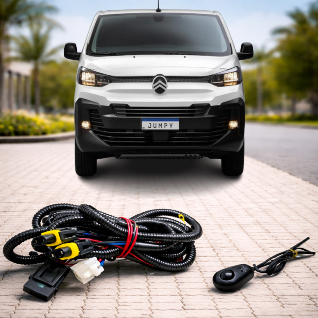 Chicote Completo Farol Milha Citroen Jumpy 2018 a 2025 Interruptor Colante