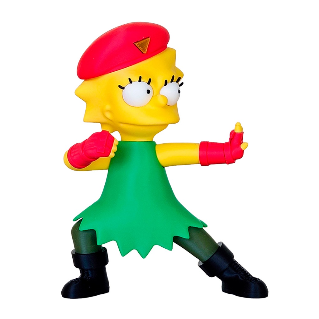 Action Figure Street Fighter Lisa Simpson Karatê Kimono E Faixa Preta 15cm