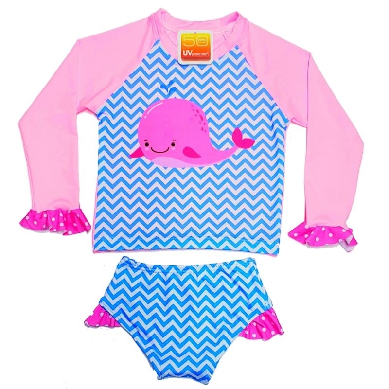Conjunto Biquini Bebe Menina Camiseta + Calcinha Proteção Uv Praia Verão moda