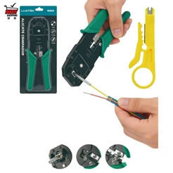 Alicate de Crimpar RJ45 RJ11 Profissional Cabo de Rede 3 em 1 Desencapador e Cortador Luatek LWJ-110