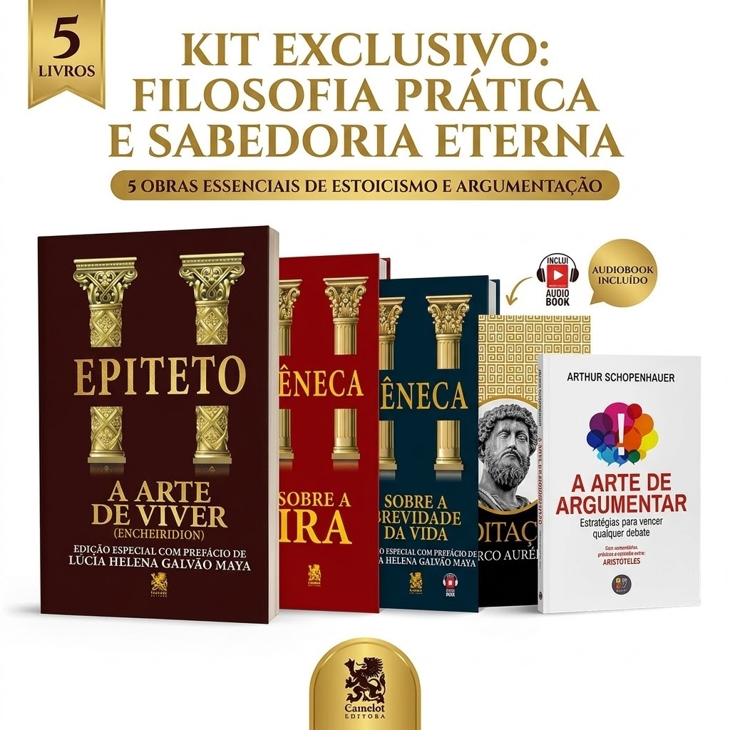 Imagem Biblioteca Estoica | Grandes Mestres - Kit 5 livros  Brevidade , Sobre a Ira, A Arte de viver, e etc