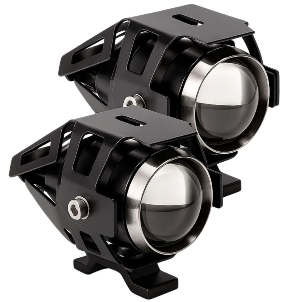 Par Farol De Milha Led Auxiliar Mini U5 e U7 Uso Universal – Neblina Forte e Potente - Moto - Carro