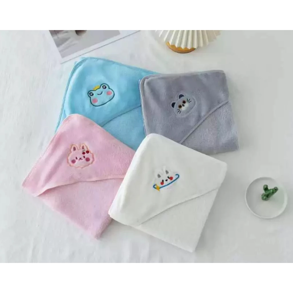 Toalha Banho Bebê Capuz Roupão Infantil Recém Nascido Criança Bichinho Bordado ABCSHOP