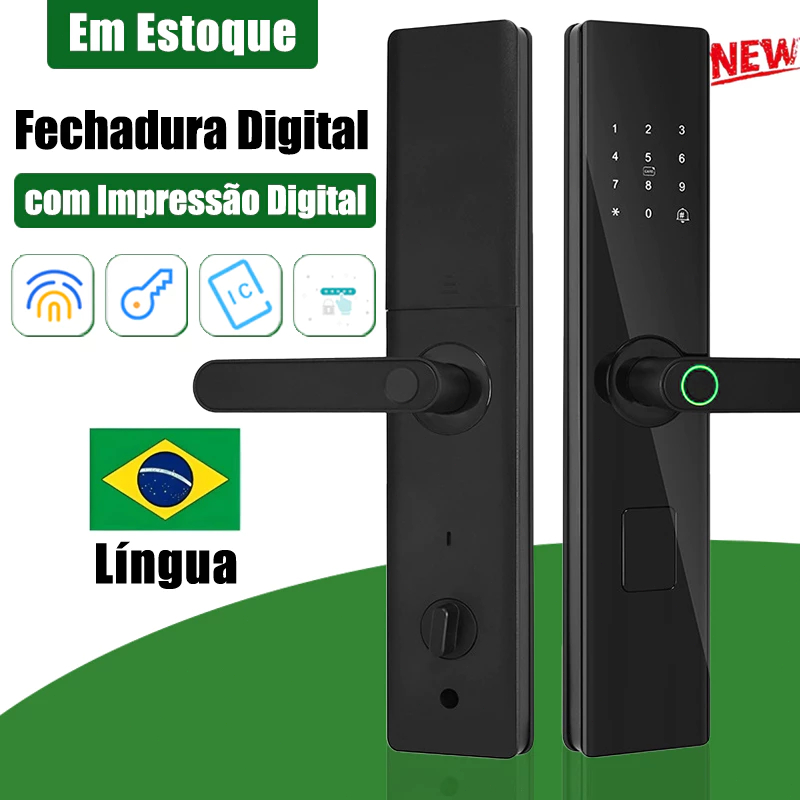 Fechadura Digital Inteligente Digital Biométrica Senha Cartão Touch Fechadura Digital Moderna M15
