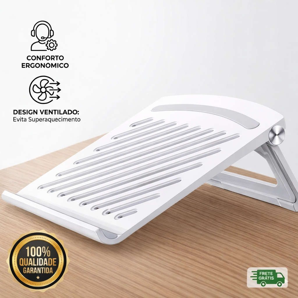 Suporte Notebook Regulável Ergonômico Dobrável Ventilado Antiderrapante Mesa Base Laptop portátil