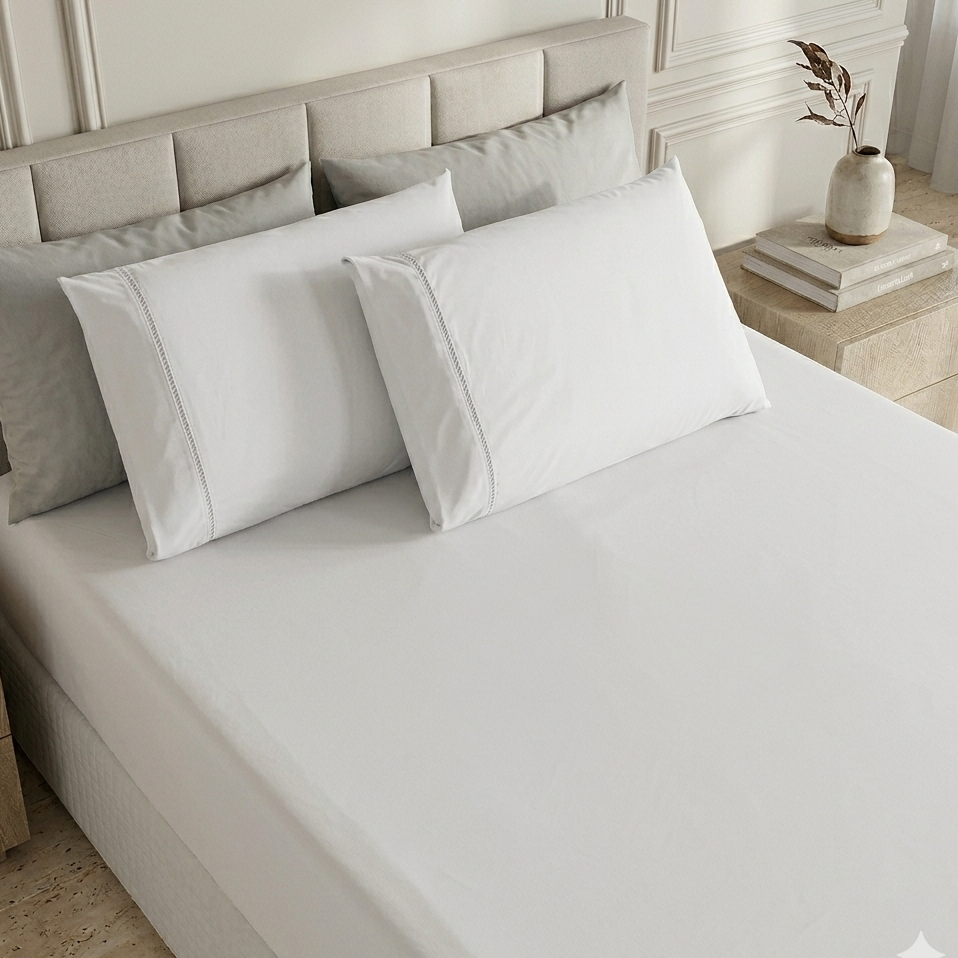 Kit Roupa de Cama Jogo de Lençol Casal Queen King 400 Fios Micropercal c/ Elástico e Fronha Ponto Palito Envio Imediato
