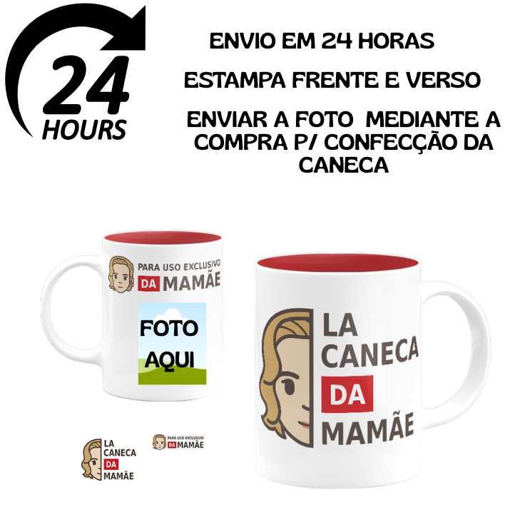Caneca La Caneca da Mamãe com foto, Caneca criativa, Caneca para presentear sua mãe  para um café maravilhoso.
