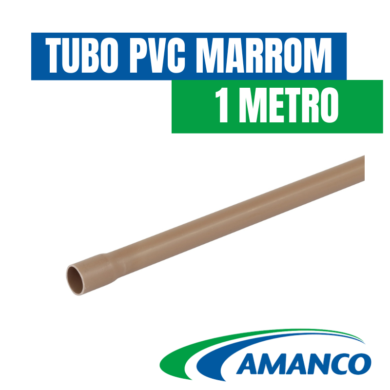 Tubo Cano Marrom Amanco PVC Soldavel de 3/4 25mm c/ 1 Metro