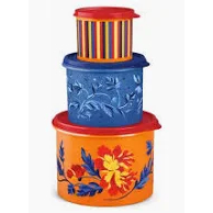 Tupperware Kit Caixa Florales com 3 peças Lançamento Dia das Maes Tupperware