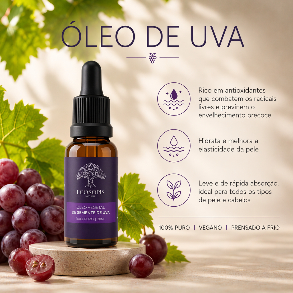 Oleo Vegetal de Semente de Uva 100% PURO em Oferta na Shopee