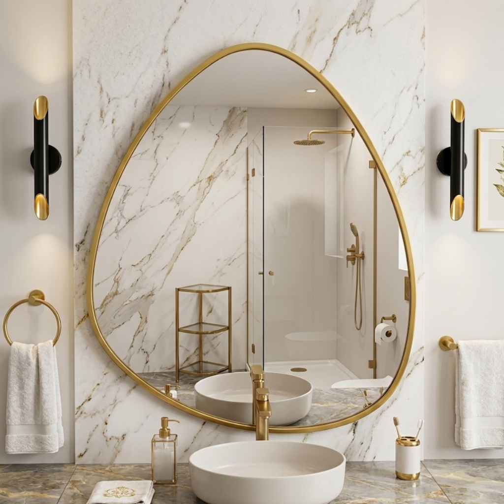 Espelho Lopazzi Orgânico 70x60cm Com Moldura Decorativo Quarto Banheiro Sala Hall Salão Pinterest