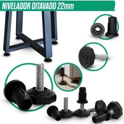KIT 4/8/12/24/48/96 Nivelador Oitavado Pezinho Para Móveis Regulável Mesa Cadeira Antirrisco