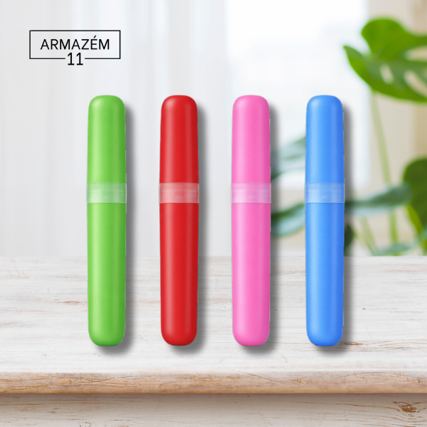Kit 4 Porta Escovas de Dente Portátil Organizador Viagem Família