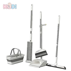 Kit Completo de 7 Peças para Limpeza Vassoura + Rodo + Pá +balde e Rodo Conjunto de esfregão -S7
