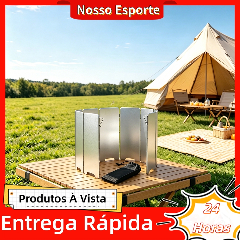 Protetor De Vento Para Fogareiro Wind Shield De Acampamento Ao Ar Livre Liga De Alumínio