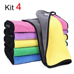 kit 4 Toalha Pano De Microfibra Lavagem polimento De Carro Uso Geral limpeza 30*40 cm