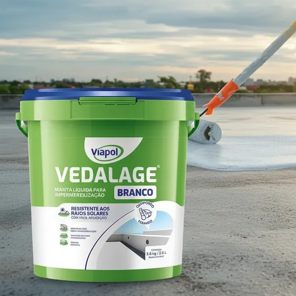 Manta Liquida Impermeabilizante Acrílica Vedalage Branco/Preto 3,6kg - Viapol