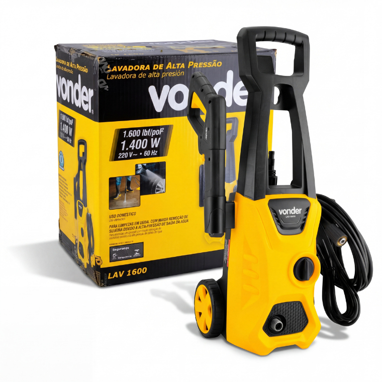 Lavadora De Alta Pressão Vonder LAV 1600 1600 Lbs 1400W 220V Stop Total Rodas E Bico Ajustável