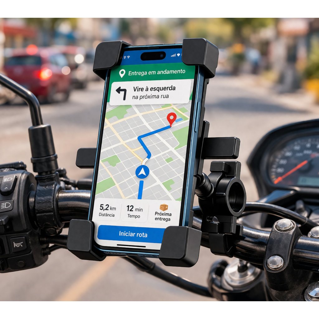 Suporte Moto Bike Celular Rotação 360° Resistente Firme Fácil Instalação Motoboy Ciclista