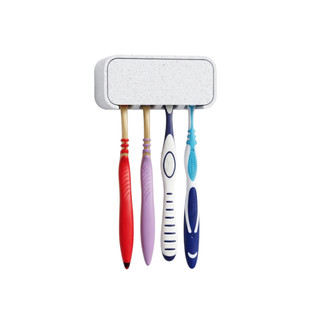 Porta Escovas de Dente Parede – Fixação Sem Furo – Suporte Para 4 Escovas + Fita Dupla Face Forte