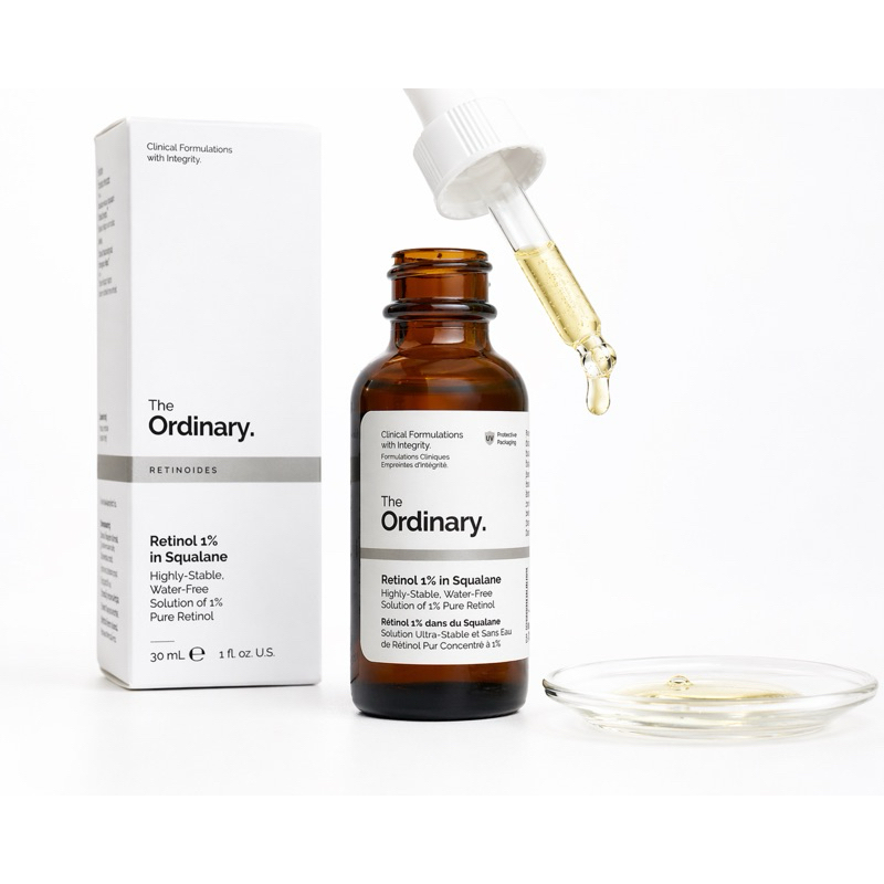 Retinol 1% em Squalane The Ordinary Sérum Facial Rotina Noturna Textura da Pele