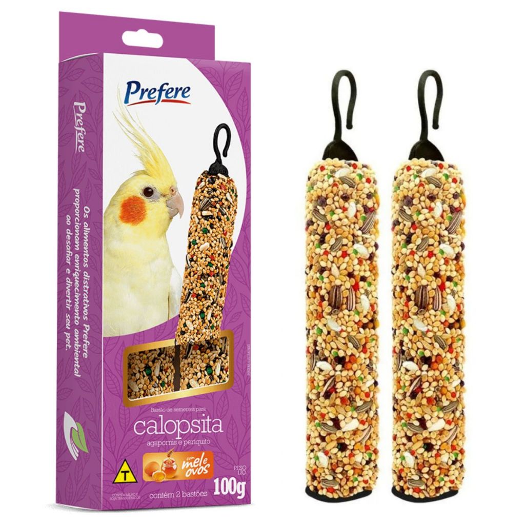 Bastão de Sementes Para Calopsitas Agapornis Periquitos Giba Prefere em Oferta na Shopee
