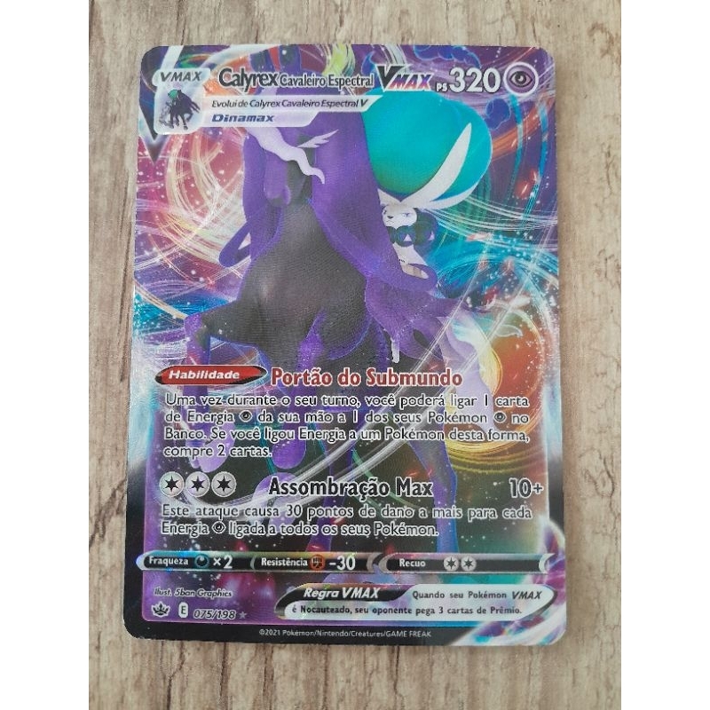 Carta Pokemon Ultra Rara Calyrex Cavaleiro Espectral V Max  Original NM