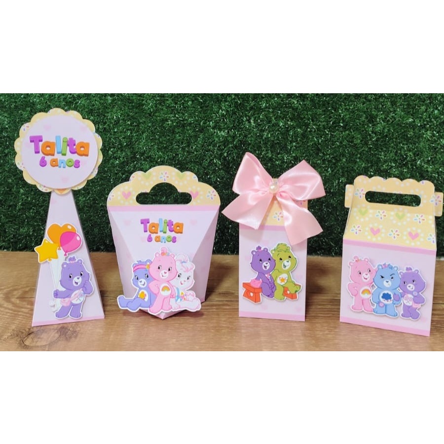 Kit Festa Personalizados URSINHOS CARINHOSOS - MENINA - Caixinhas para Lembrancinhas Aniversário - PAPEL FOTOGRÁFICO