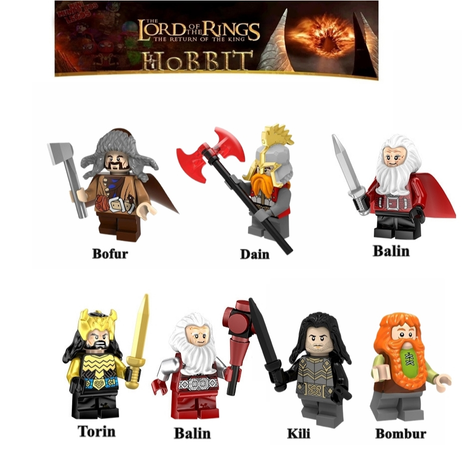 O Hobbit minifigures de coleção Anões Bofur Torin Escudo de Carvalhor Dwarf senhor dos aneis gandalf