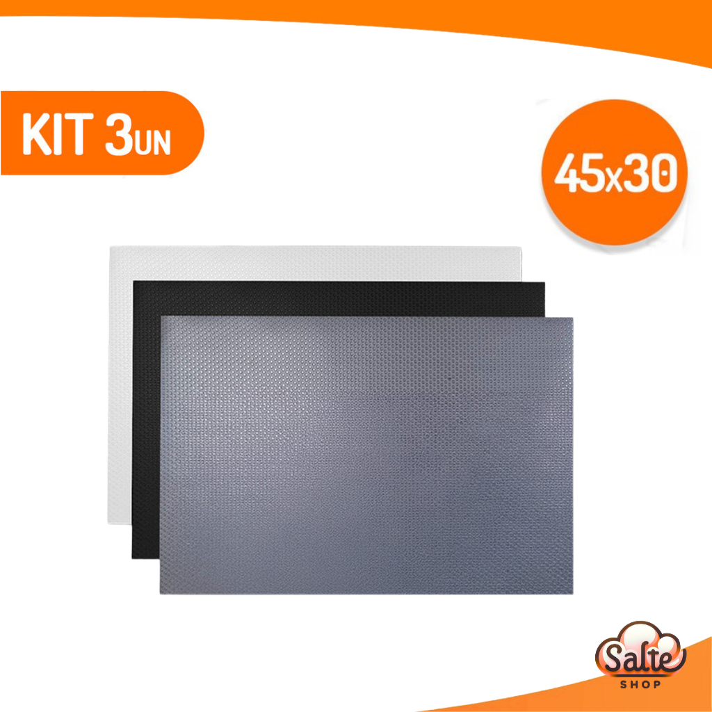 Kit 3 Tapetes Forro De Armário De Silicone 45x30cm Salte Oficial