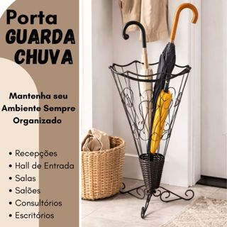 Porta Guarda-Chuva Suporte Decorativo p/ Entrada Recepções Detalhe de Junco Sintético 80cm - Aço em Oferta na Shopee