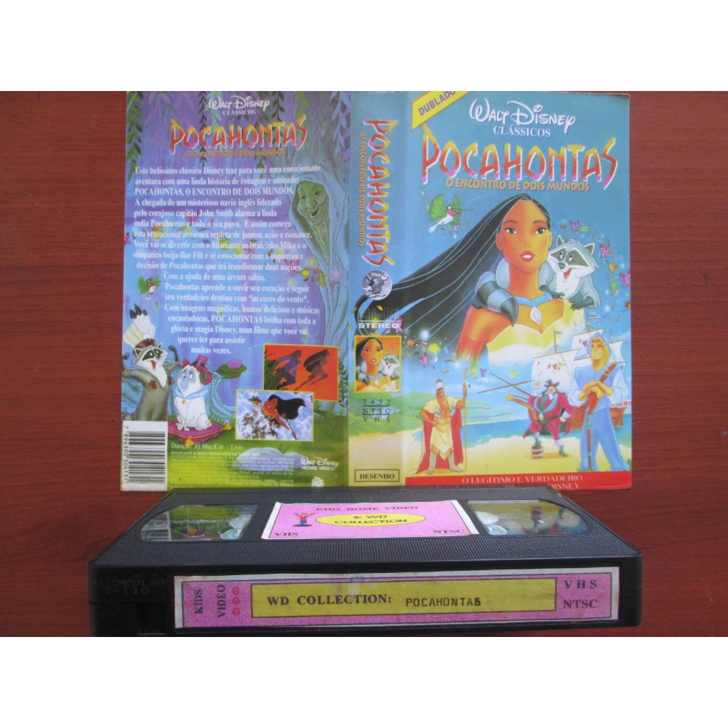 VHS / Fita VHS - POCAHONTAS / WALT DISNEY / Duplado / Estojo Original / Fita Original Preta / Raríssimo