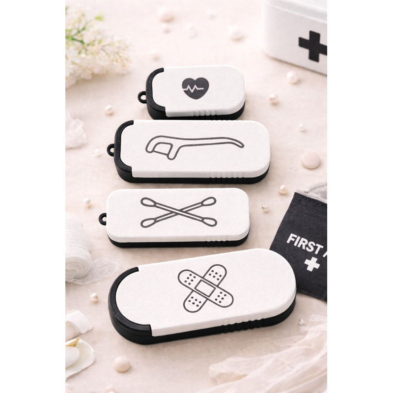 Porta Curativos | Estojo de  Porta Cotonetes Compacto Porta Fio Dental Compacto – Impressão 3D. kit higiene viagem