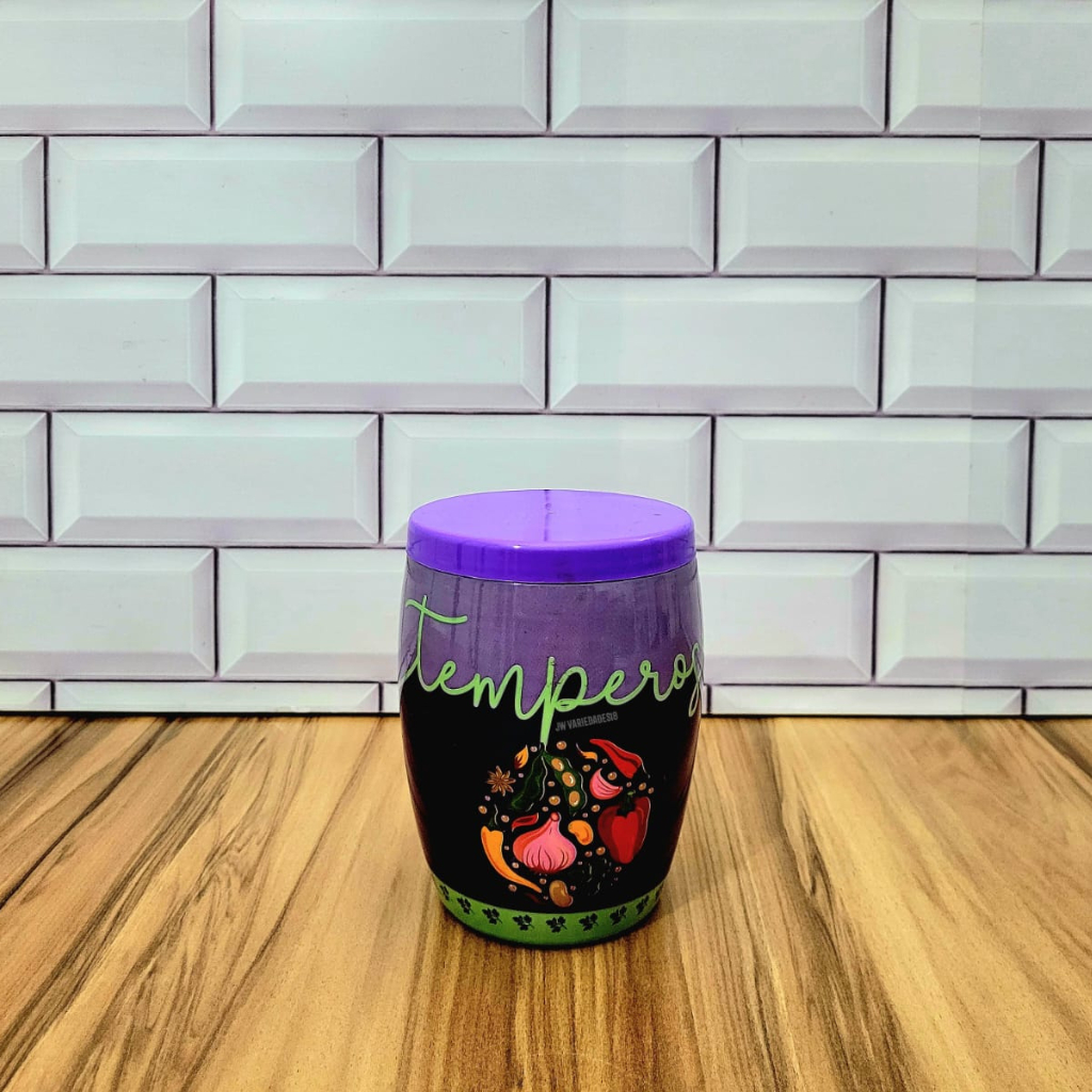 Porta Tempero Pote Plástico Sleeve 650ml Para Temperos Alho