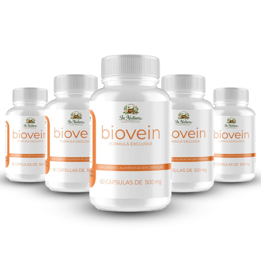 Kit com 5 Biovein - 60 Cápsulas por Pote - Fórmula Avançada.