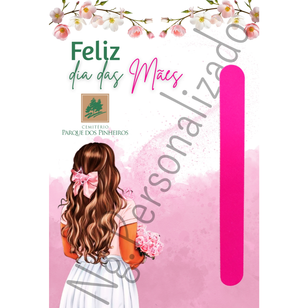 1000 Unidades de Cartão com mini lixa rosa - Dia das Mães