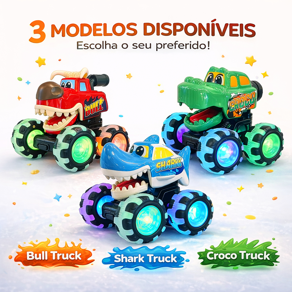 Carrinho Monster Truck Com Luz E Fricção Brinquedo Infantil