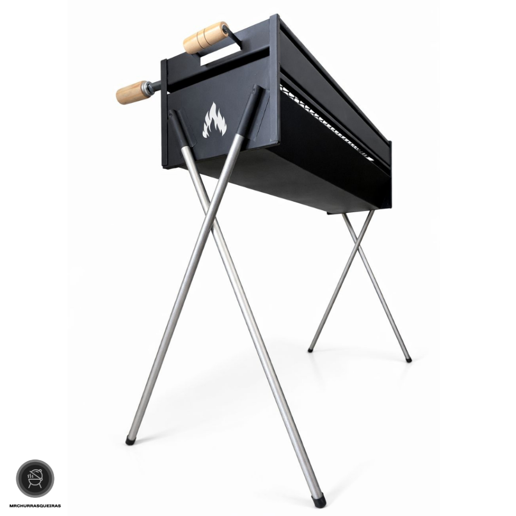 Churrasqueira Espetinho Reforçada A Carvão Espeteira Tradicional 80X25cm Casa Bar Restaurante em Oferta na Shopee