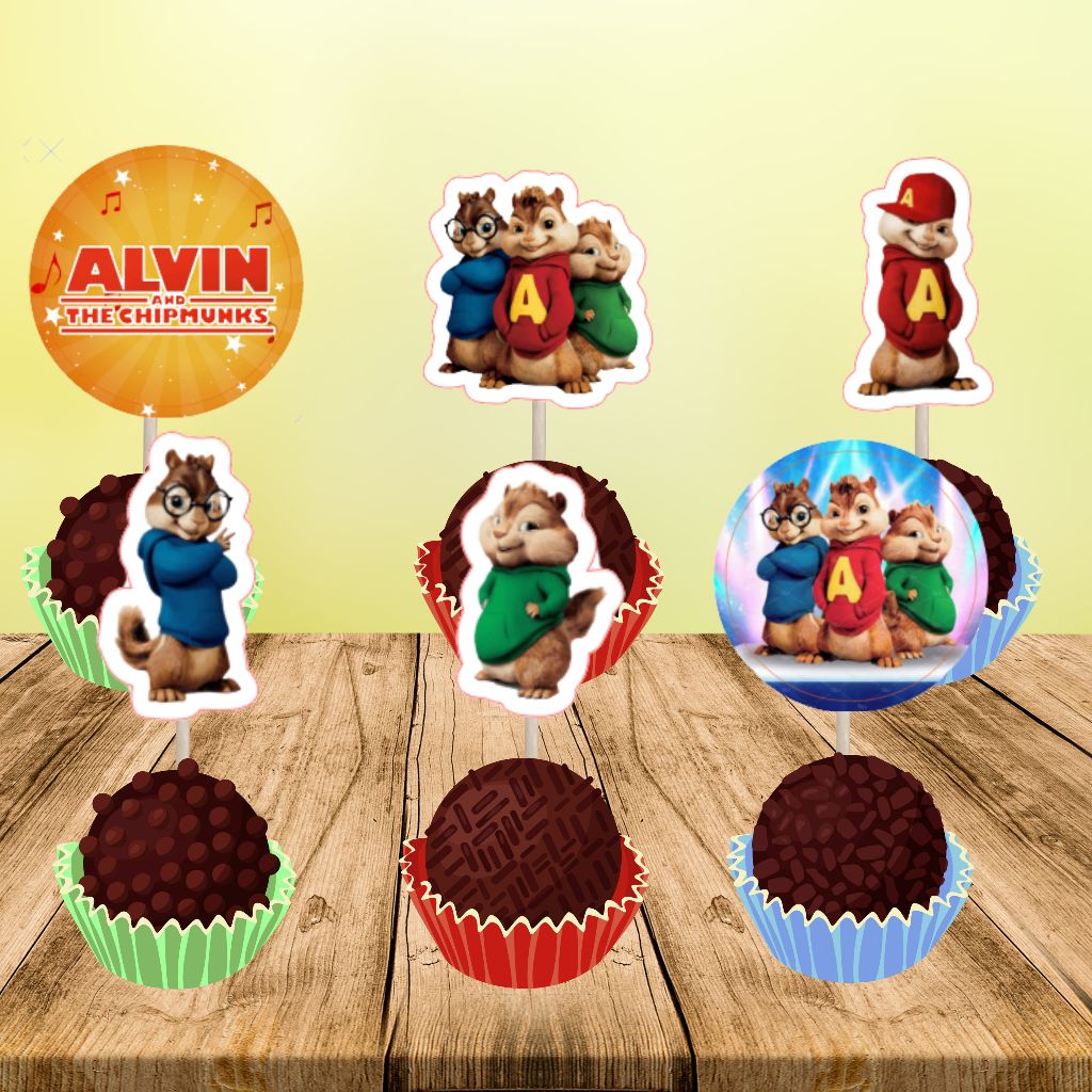 TOPO DE DOCINHO/Toppers P/ Docinho/ENFEITE DOCINHO ALVIN E OS ESQUILOS