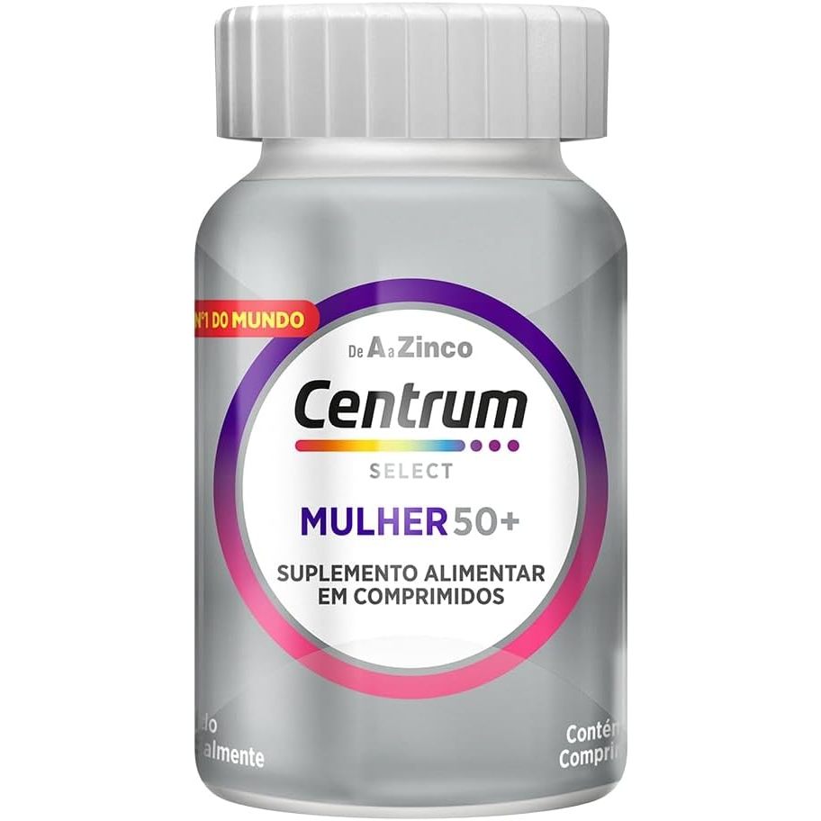 Centrum Multivitamínico Mulher 50 + de A a Zinco, Frasco com 60 Comprimidos