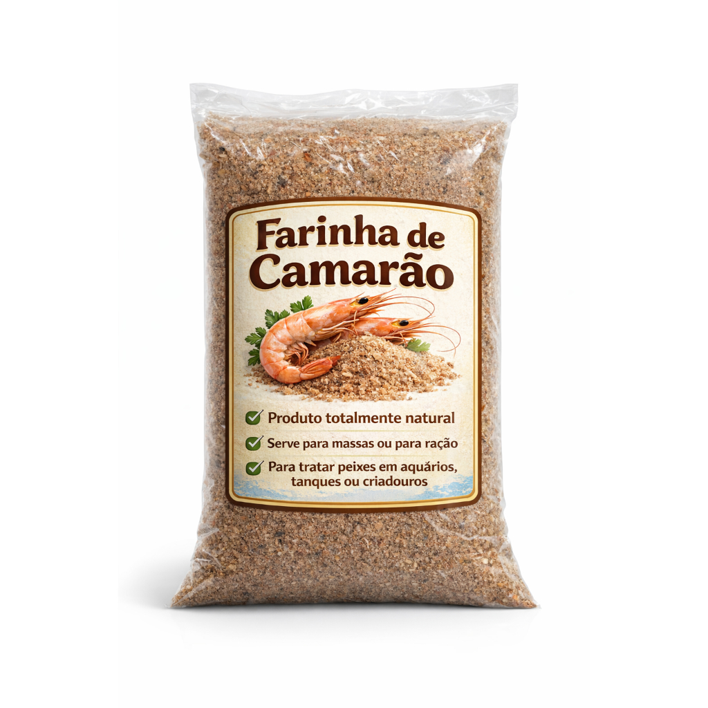 Farinha De Camarão Natural Para Pesca Isca Massa Alimentação De Peixes Aquário Tanque Criadouro