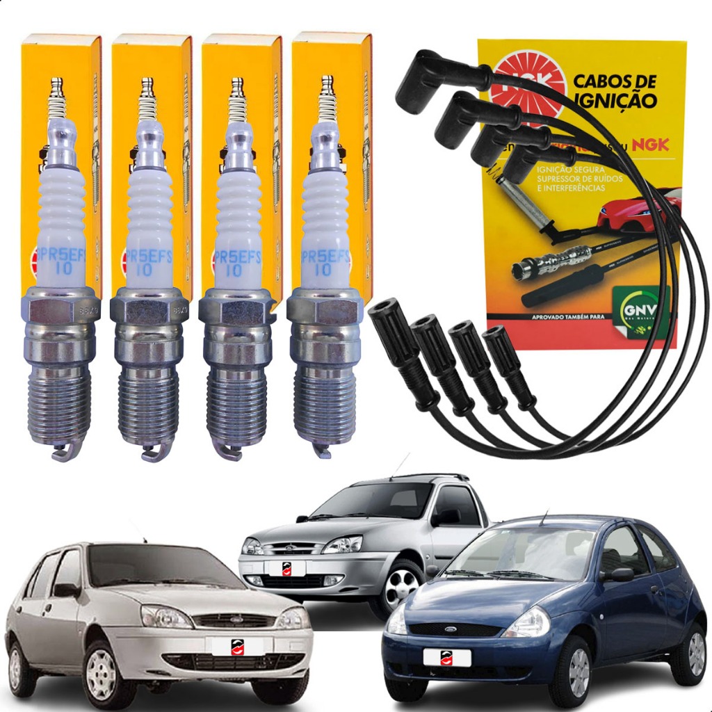 Jogo De Cabos E Velas Ka Fiesta Courier 1.0 1.3 Motor Endura